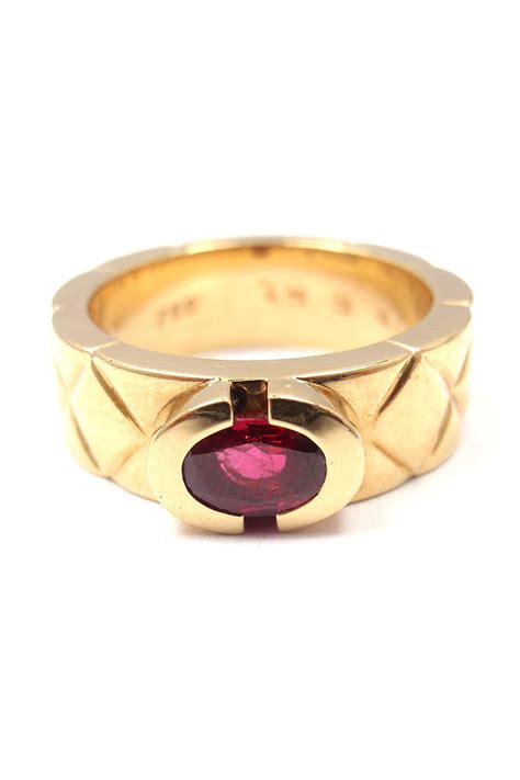 chanel ruby ring|Chanel ring 18k gold.